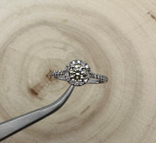 Load image into Gallery viewer, Halo ring in 14 ct. white gold with 0,48 tcw. diamonds