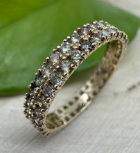Load image into Gallery viewer, Double eternity gold ring with 1,34 tcw. natural diamonds.