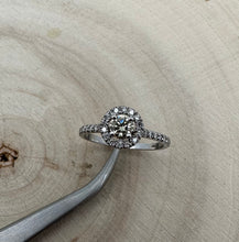 Load image into Gallery viewer, Halo ring in 14 ct. white gold with 0,48 tcw. diamonds