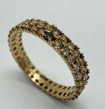 Load image into Gallery viewer, Double eternity gold ring with 1,34 tcw. natural diamonds.