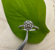 Load image into Gallery viewer, Halo ring in 14 ct. white gold with 0,48 tcw. diamonds