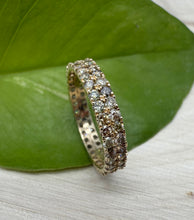 Load image into Gallery viewer, Double eternity gold ring with 1,34 tcw. natural diamonds.