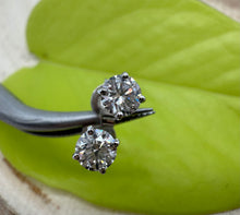 Load image into Gallery viewer, Stud earrings in 14 ct. white gold with 0,50 tcw. diamonds