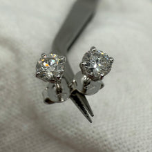 Load image into Gallery viewer, Stud earrings in 14 ct. white gold with 0,50 tcw. diamonds