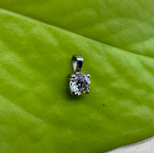 Load image into Gallery viewer, 14 ct. white gold pendant with one 0,42 ct. natural diamond