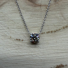 Load image into Gallery viewer, 14 ct. white gold necklace with one 0,50 ct. natural diamond