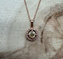 Load image into Gallery viewer, Necklace in 14 ct. rose gold with 0,52 ct. diamonds.