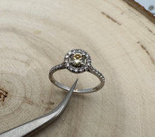 Load image into Gallery viewer, Halo ring in 14 ct. white gold with 0,48 tcw. diamonds