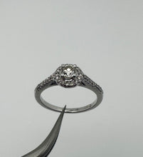 Load image into Gallery viewer, Halo ring in 14 ct. white gold with 0,44 tcw. diamonds