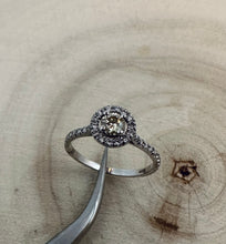 Load image into Gallery viewer, Halo ring in 14 ct. white gold with 0,48 tcw. diamonds