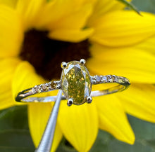 Load image into Gallery viewer, 14 ct. white gold ring with 0,35 tcw. diamonds