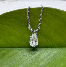 Load image into Gallery viewer, Necklace in 14 ct. white gold with a 0,82 ct. diamond pendant.