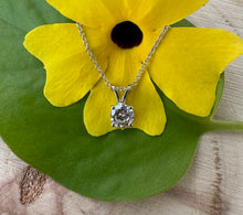 Load image into Gallery viewer, 14 ct. white gold necklace with 0,44 ct. diamond pendant