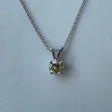 Load image into Gallery viewer, Diamond necklace in 14 ct. white gold with one 0,48 ct. natural diamond