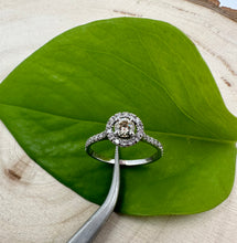 Load image into Gallery viewer, Halo ring in 14 ct. white gold with 0,48 tcw. diamonds