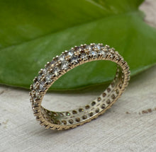 Load image into Gallery viewer, Double eternity gold ring with 1,34 tcw. natural diamonds.
