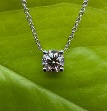 Load image into Gallery viewer, 14 ct. white gold necklace with one 0,50 ct. natural diamond