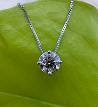 Load image into Gallery viewer, Necklace in 14 ct. white gold with a 0,55 ct. diamond