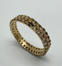 Load image into Gallery viewer, Double eternity gold ring with 1,34 tcw. natural diamonds.