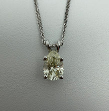Load image into Gallery viewer, Necklace in 14 ct. white gold with a 0,82 ct. diamond pendant.