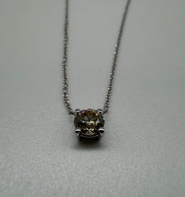 Load image into Gallery viewer, 14 ct. white gold necklace with one 0,50 ct. natural diamond
