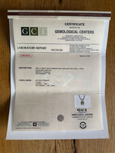 Load image into Gallery viewer, Necklace in 14 ct. white gold with a 0,82 ct. diamond pendant.