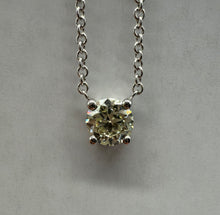 Load image into Gallery viewer, 14 ct. white gold necklace with one 0,50 ct. natural diamond