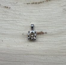 Load image into Gallery viewer, Pendant in 14 ct. white gold holding one 0,50 ct. natural diamond