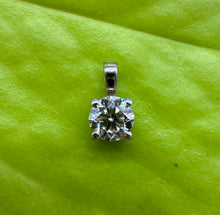 Load image into Gallery viewer, 14 ct. white gold pendant with one 0,42 ct. natural diamond