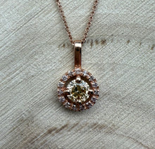 Load image into Gallery viewer, Necklace in 14 ct. rose gold with 0,52 ct. diamonds.