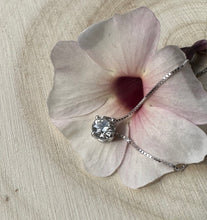 Load image into Gallery viewer, Necklace in 14 ct. white gold with a stunning 0,63 ct. diamond