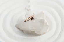 Load image into Gallery viewer, Beautiful pink gold ring with orange-brown diamond