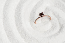 Load image into Gallery viewer, Beautiful pink gold ring with orange-brown diamond