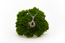 Load image into Gallery viewer, White gold chain with a stunning teardrop-shaped yellow-brown diamond