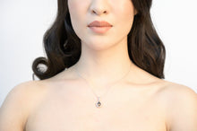 Load image into Gallery viewer, White gold chain with a stunning teardrop-shaped yellow-brown diamond