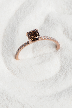 Load image into Gallery viewer, Beautiful pink gold ring with orange-brown diamond