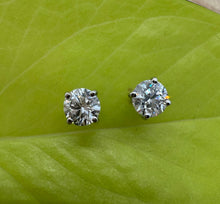 Load image into Gallery viewer, Stud earrings in 14 ct. white gold with 0,50 tcw. diamonds
