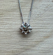 Load image into Gallery viewer, Necklace in 14 ct. white gold with a 0,55 ct. diamond

