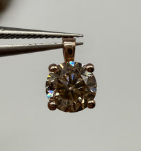 Load image into Gallery viewer, Pendant in 14 ct. rose gold holding one 0,51 ct. natural diamond
