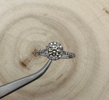 Load image into Gallery viewer, Halo ring in 14 ct. white gold with 0,48 tcw. diamonds
