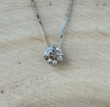 Load image into Gallery viewer, Necklace in 14 ct. white gold with a 0,55 ct. diamond
