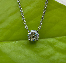 Load image into Gallery viewer, 14 ct. white gold necklace with one 0,50 ct. natural diamond
