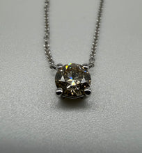 Load image into Gallery viewer, 14 ct. white gold necklace with one 0,50 ct. natural diamond
