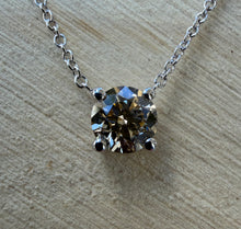 Load image into Gallery viewer, 14 ct. white gold necklace with one 0,50 ct. natural diamond
