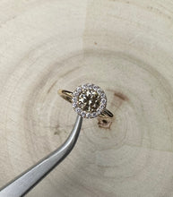 Load image into Gallery viewer, Halo ring in 14 ct. gold with 0,69 tcw. natural diamonds
