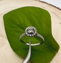 Load image into Gallery viewer, Halo ring in 14 ct. white gold with 0,48 tcw. diamonds
