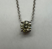Load image into Gallery viewer, 14 ct. white gold necklace with one 0,50 ct. natural diamond
