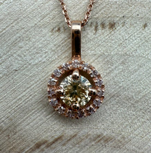 Load image into Gallery viewer, Necklace in 14 ct. rose gold with 0,52 ct. diamonds.
