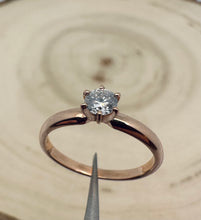 Load image into Gallery viewer, Ring in 14 ct. pink gold with 0,26 ct. diamond
