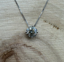 Load image into Gallery viewer, 14 ct. white gold necklace with 1,02 ct. diamond
